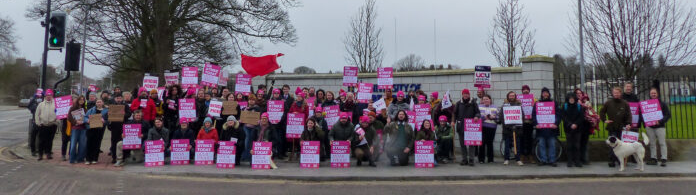 staff & Students on picket outside University of Aberdeen